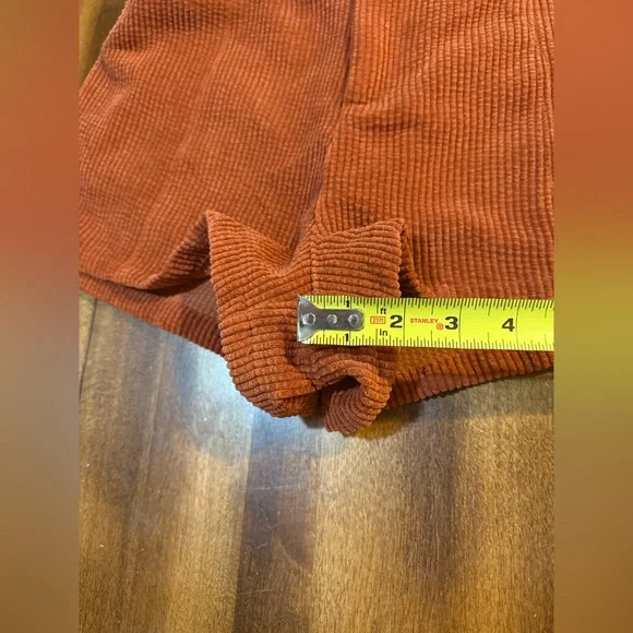 Altar’d State Burnt Orange Corduroy Shorts Medium Belted Zip and Latch - Picture 7 of 8